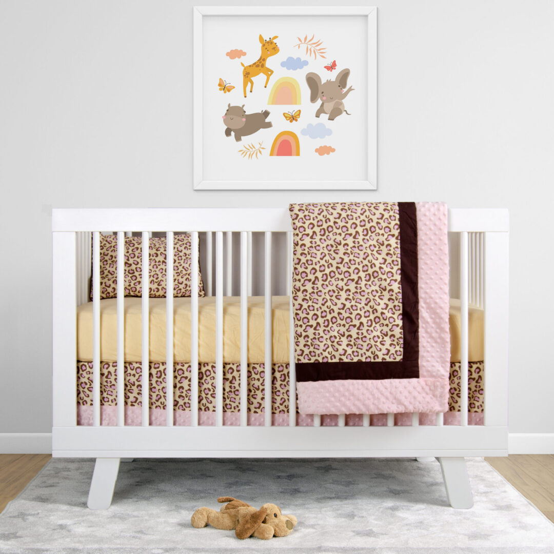 Leopard Pink Baby Bedding Set