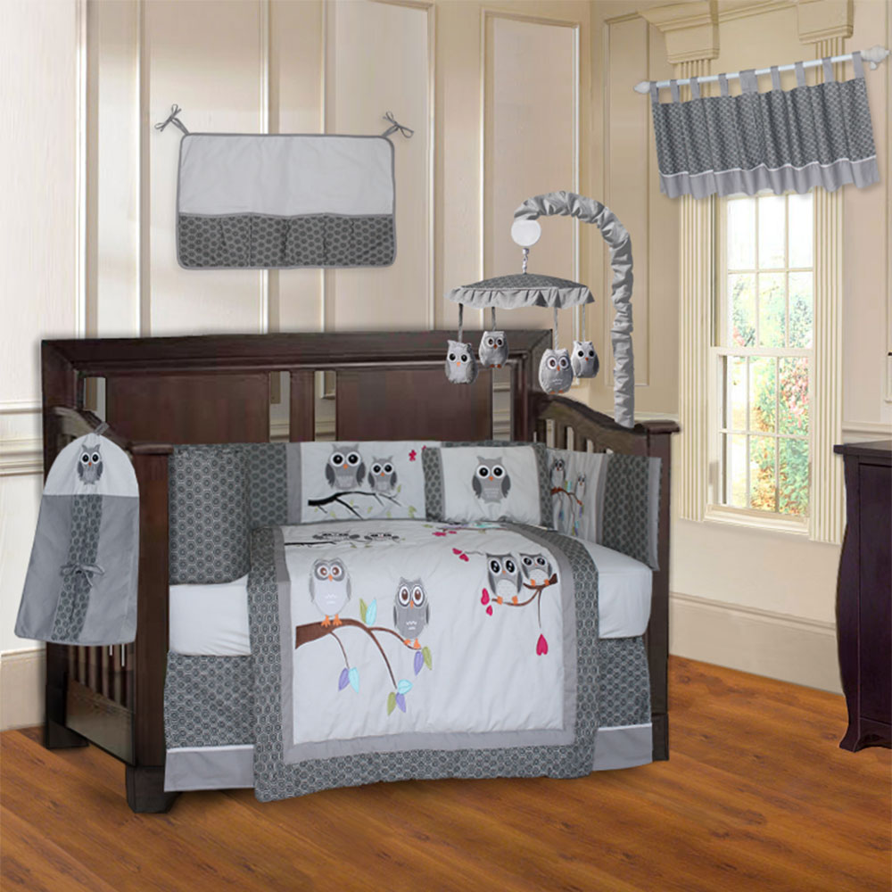 Babyfad Elephant Zigzag 10 Piece Crib Bedding Set 
