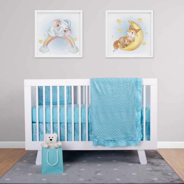 Ultra Minky Blue Baby Bedding Set