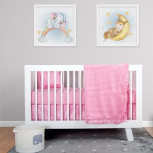 Ultra Minky Pink Baby Bedding Set