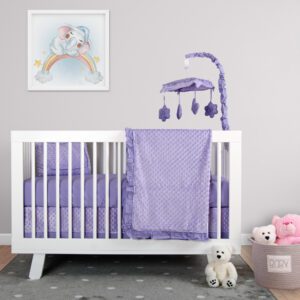 Ultra Minky Purple Baby Bedding Set